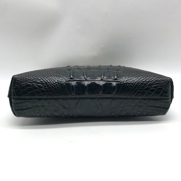 Brahmin Black Croc Embossed Leather Mini Shoulder Bag - Picture 5 of 10